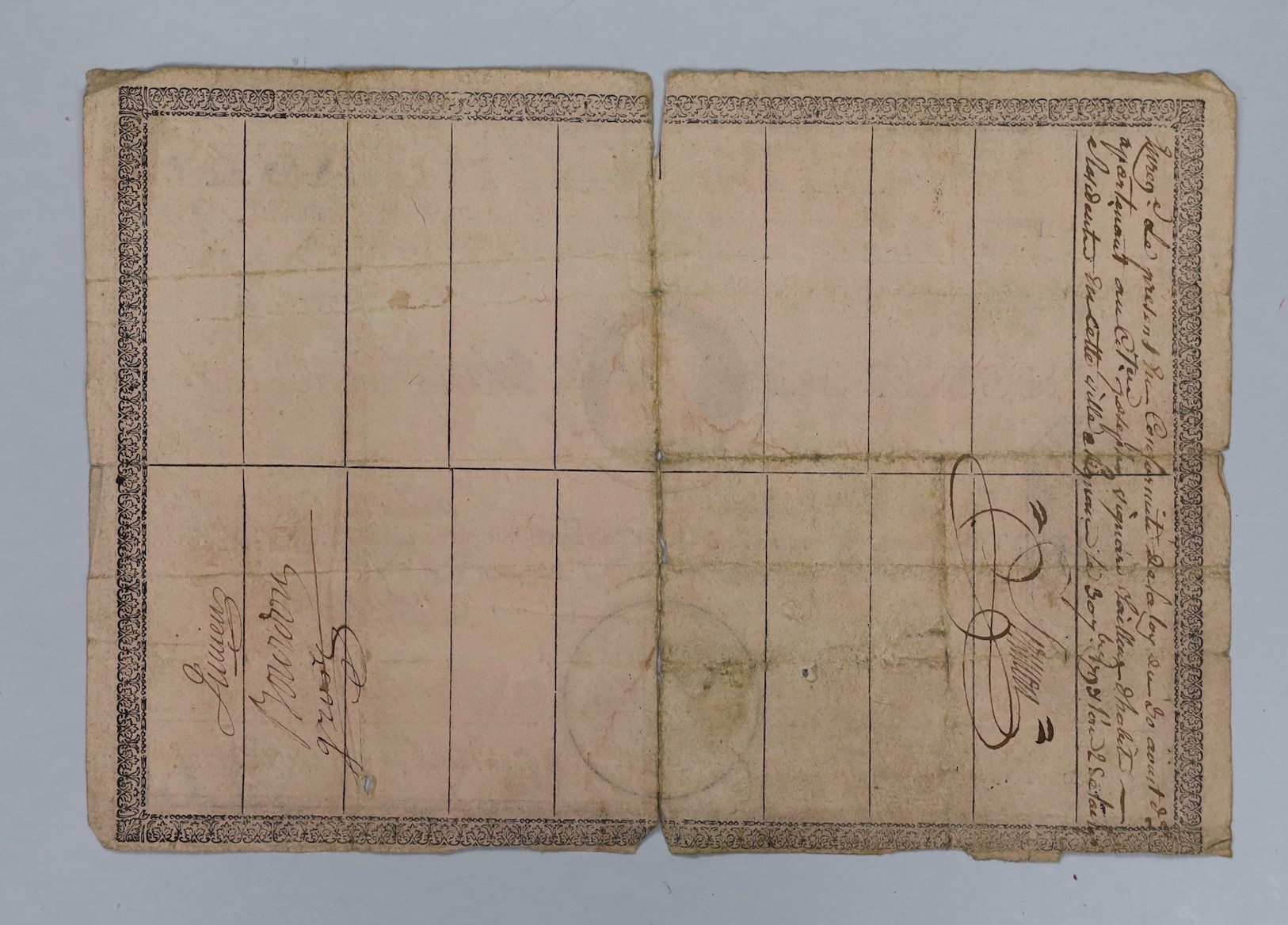 France Banknotes, Louis XVI, Domaines Nationaux, 300 Livres with coupons, 16 & 17 Avril 1790, No.1327, inscribed verso